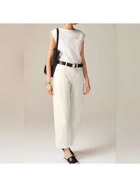 J. Crew Ivory Barrel Leg Pants Size 28